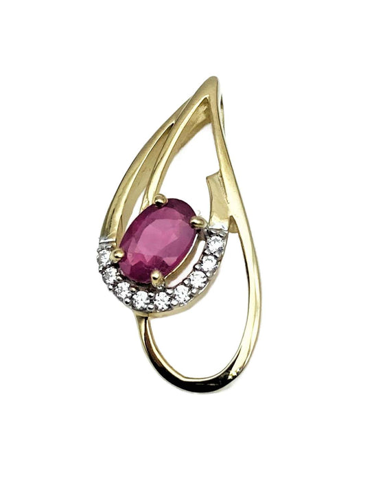 Anhaenger mit echtem Rubin | Gold