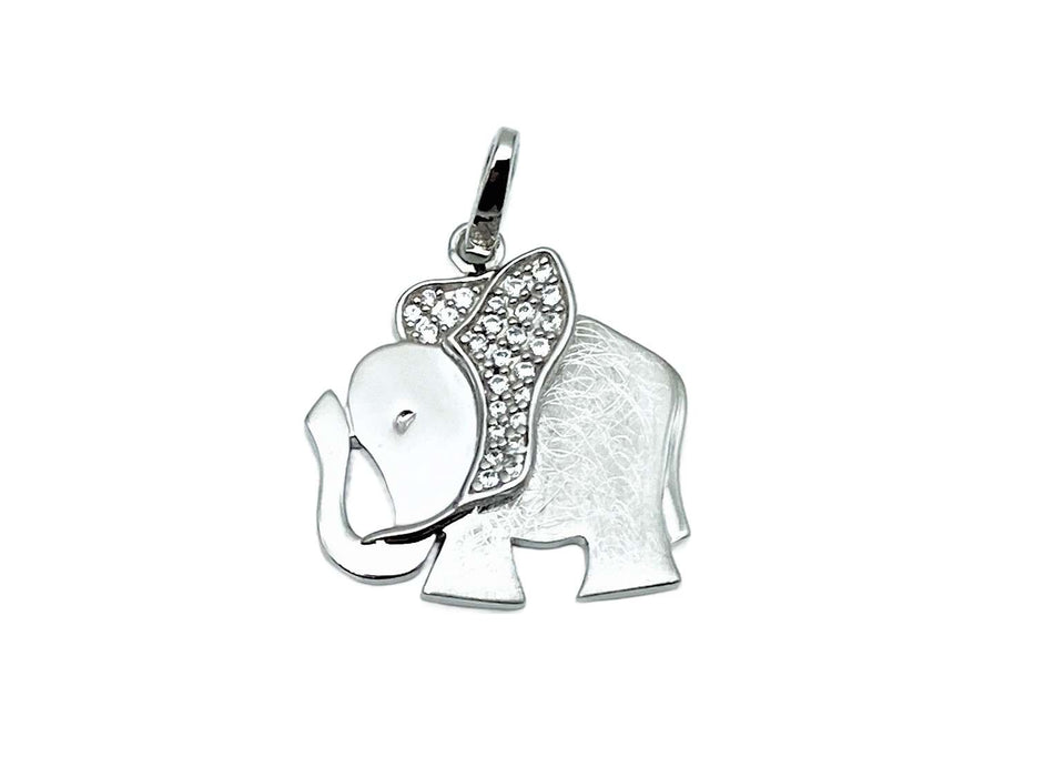 Anhaenger Elefant mit Zirkonia | Silber