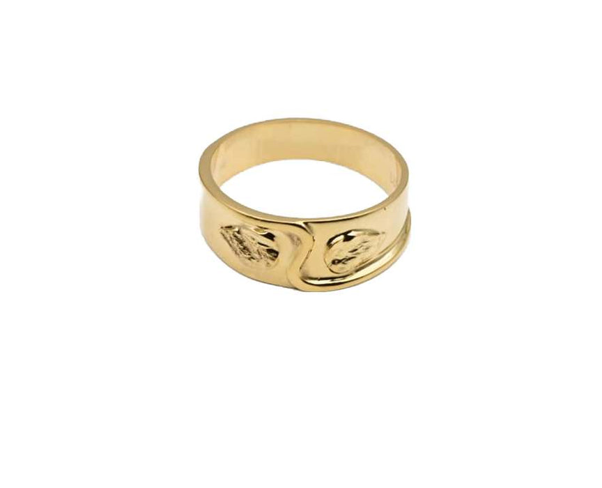 Goldring mit Tropfen Handarbeit