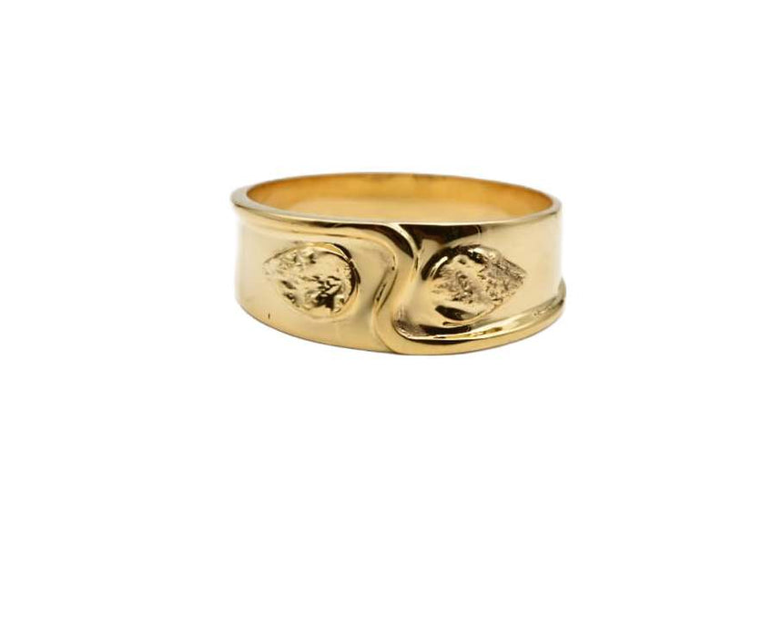 Goldring mit Tropfen Handarbeit