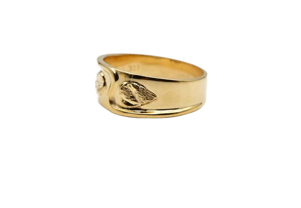 Goldring mit Tropfen Handarbeit