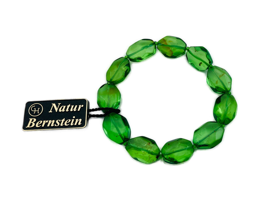 Grüner Bernstein aus der Karibik | Armband