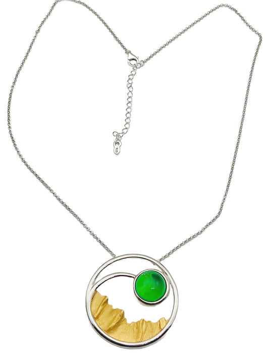 Collier mit Karibischem Bernstein - teilvergoldet | Silber