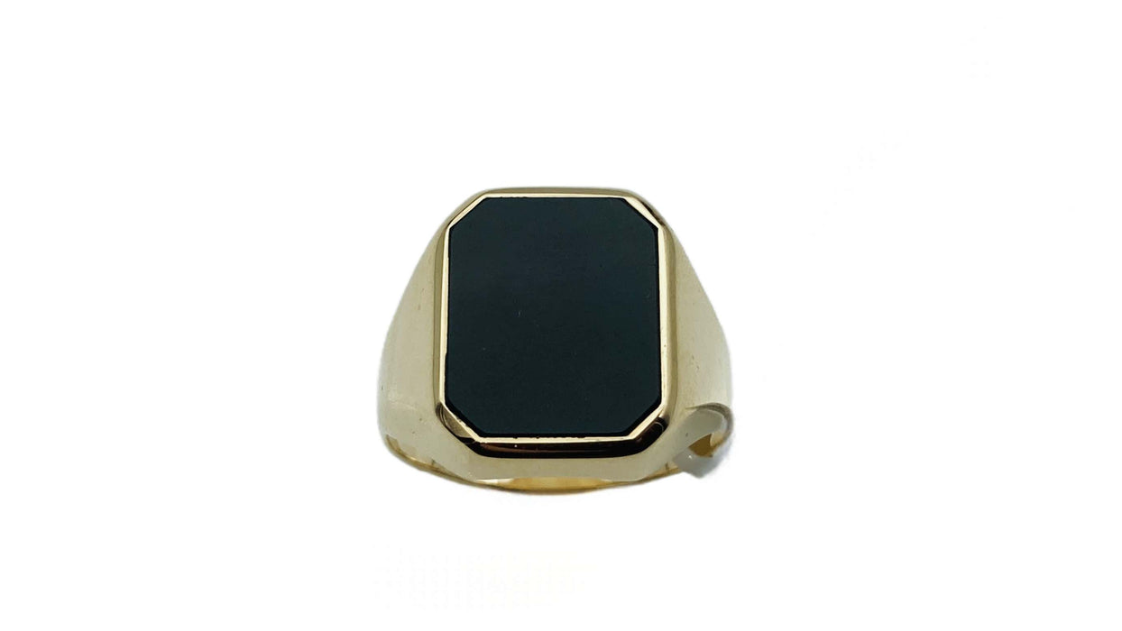 Herrenring mit Onyx - klassisch | Gold