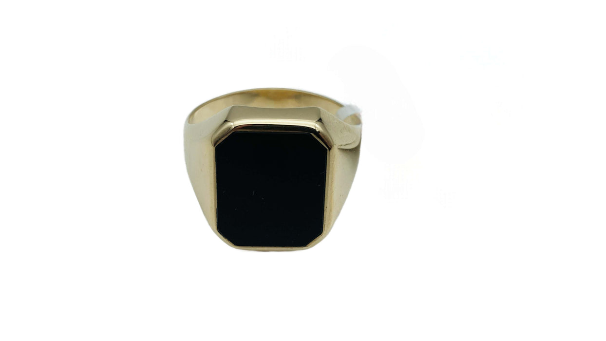 Herrenring mit Onyx - klassisch | Gold