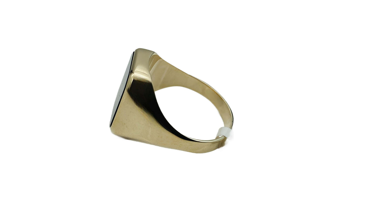 Herrenring mit Onyx - klassisch | Gold