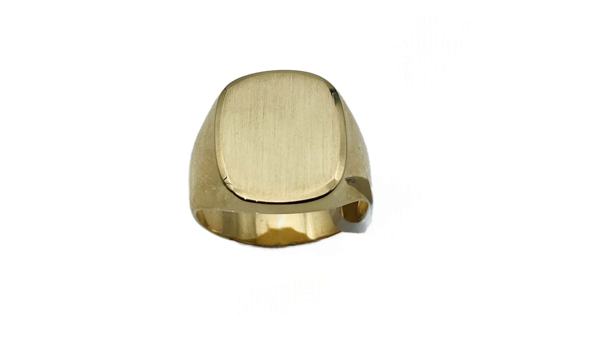 Herrenenring mit Gravurplatte klassisch | Gold