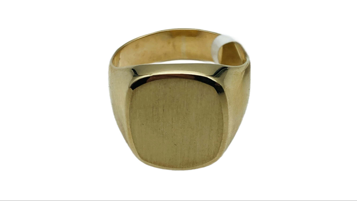 Herrenenring mit Gravurplatte klassisch | Gold