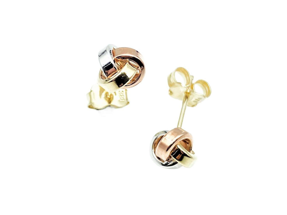 Ohrstecker Knoten dreifarbig | Gold