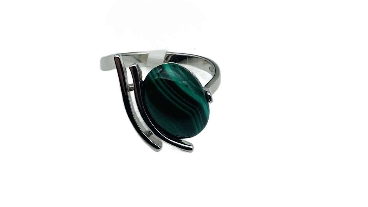 Modischer Ring mit Malachit | Silber
