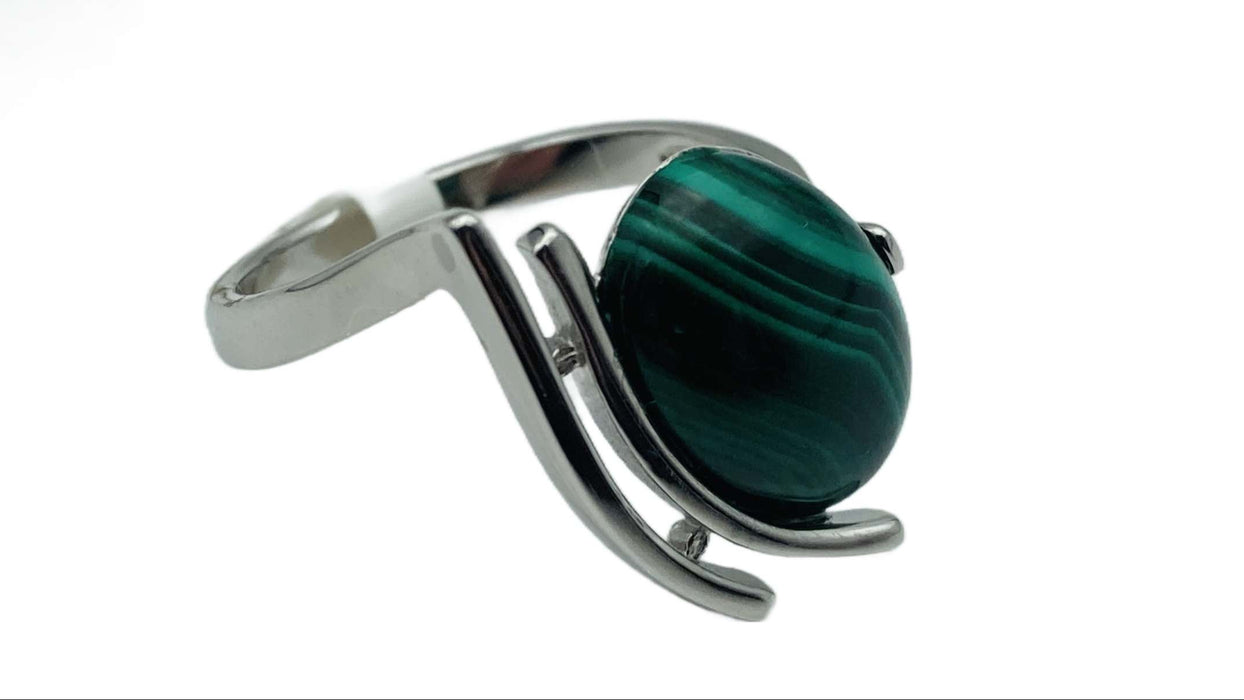 Modischer Ring mit Malachit | Silber