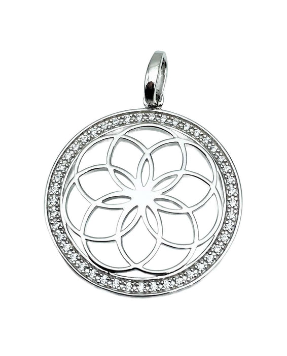 Anhaenger Mandala mit Zirkonia | Silber