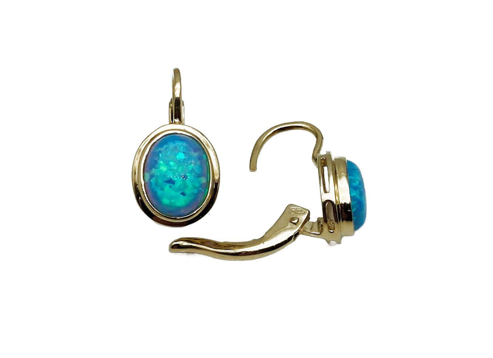 Bouton mit synth.Opal blau | Gold
