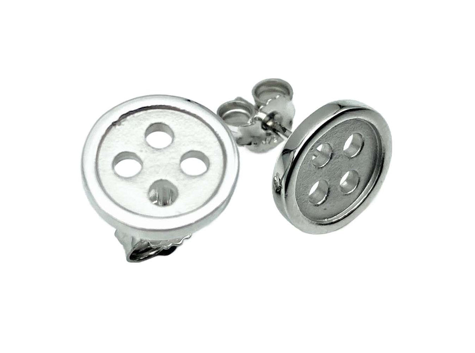 Ohrstecker Knöpfchen matt/poliert | Silber