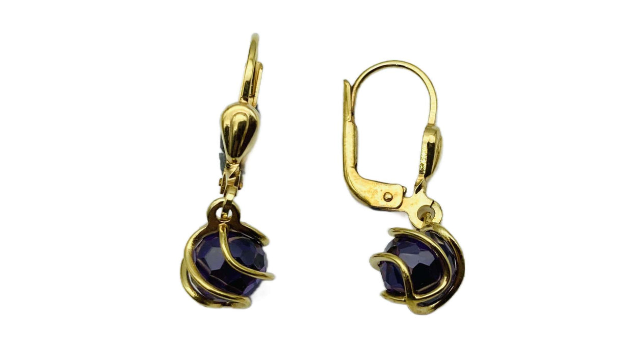 Ohrhaenger Naturstein-Kugel | Gold