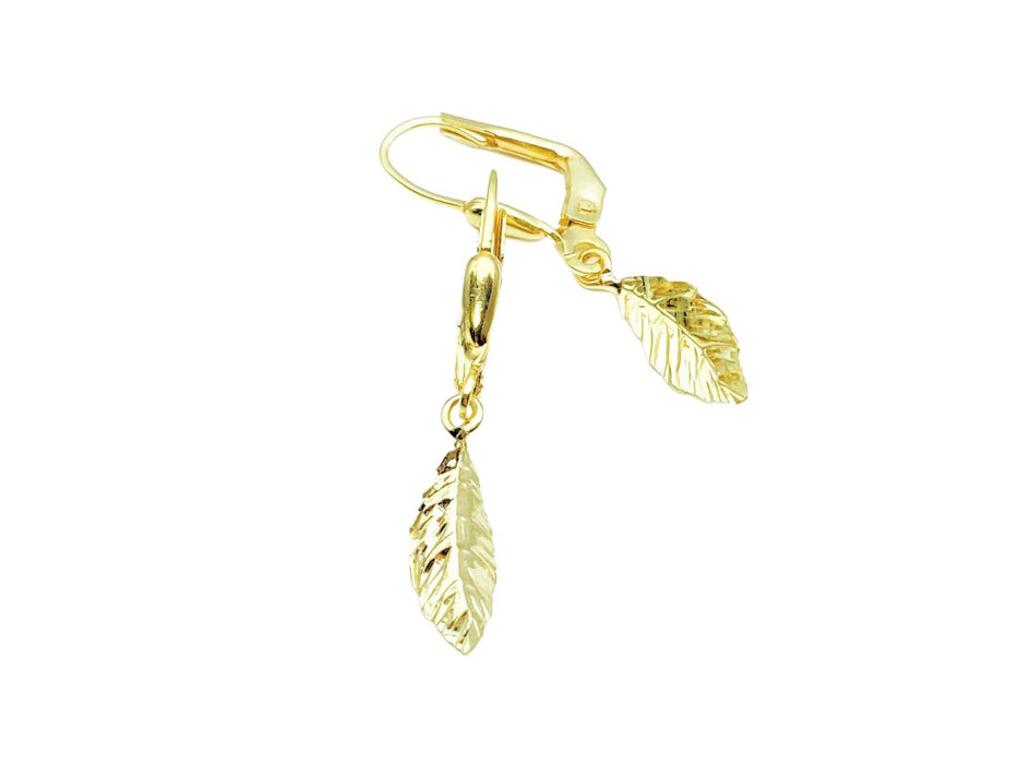 Ohrringe ziselierte Blätter | Gold