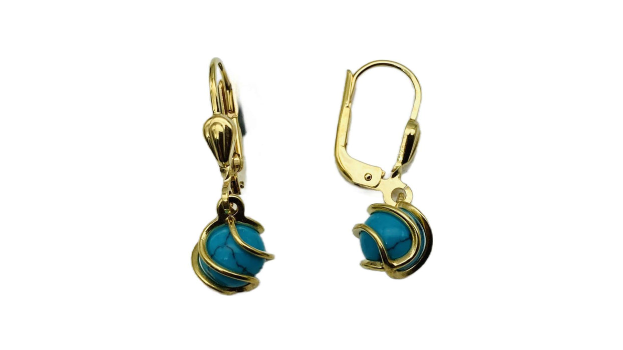 Ohrhaenger Naturstein-Kugel | Gold