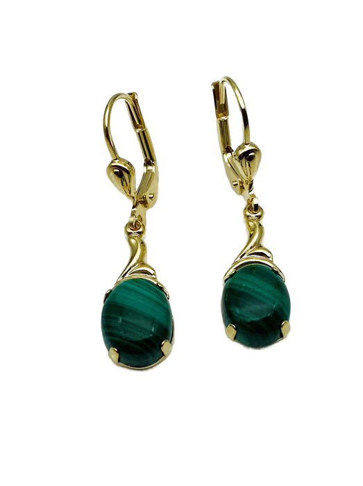 Ohrhänger echt Malachit | Gold