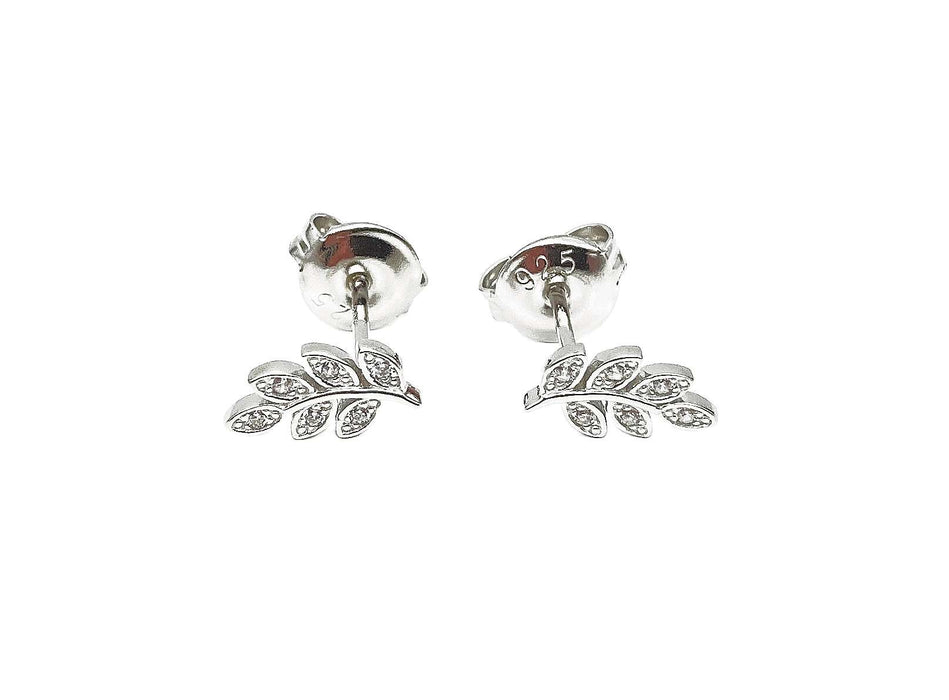 Ohrstecker Zweig / Blatt Silber