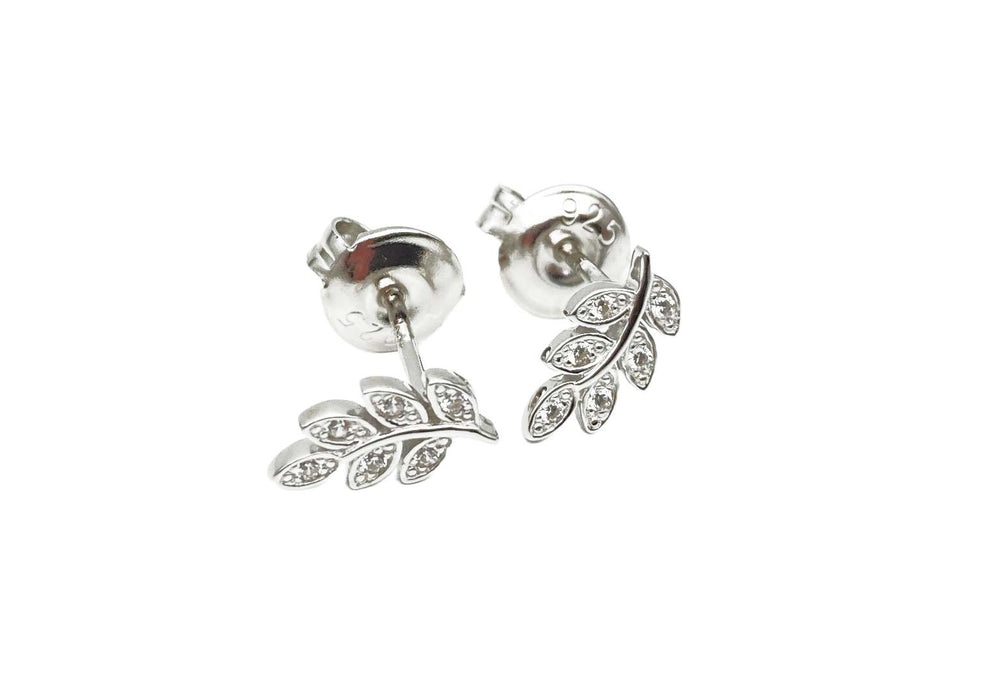 Ohrstecker Zweig / Blatt Silber