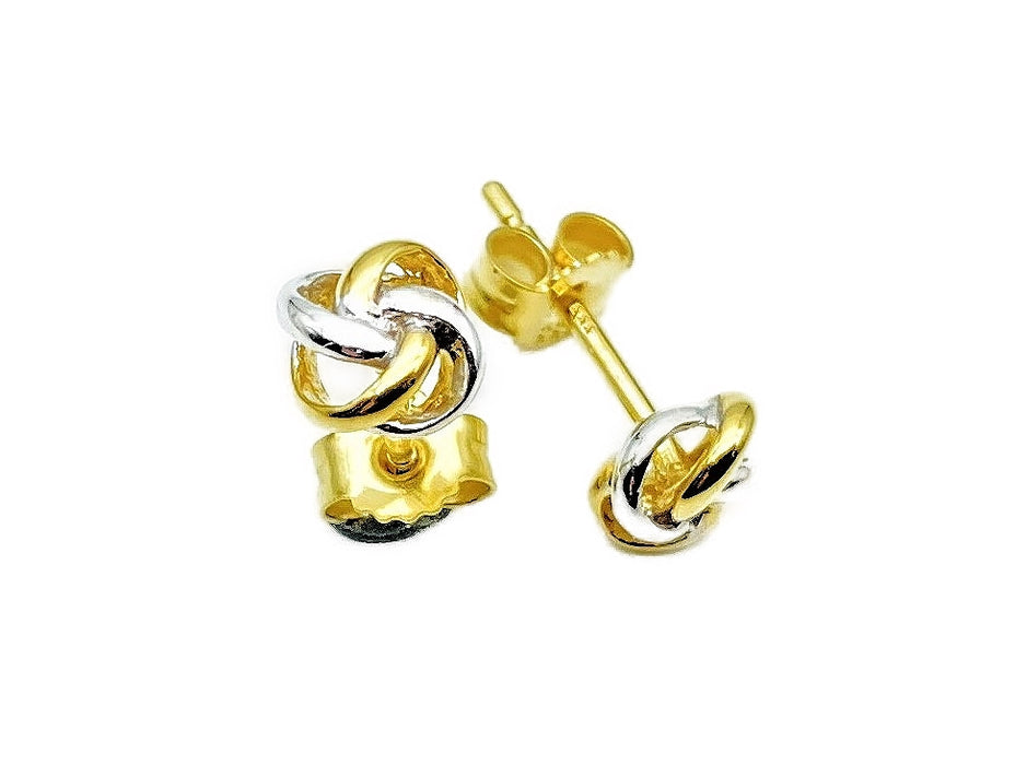 Ohrstecker klassischer Knoten bicolor | Gold