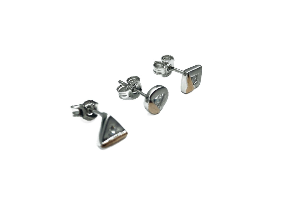 Ohrstecker in geometrischen Formen mit Zirkonia | Silber