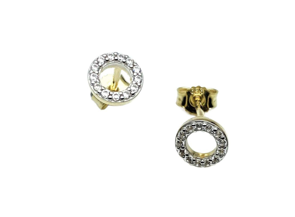 Ohrstecker Kreis / Infinity mit Zirkonia | Gold