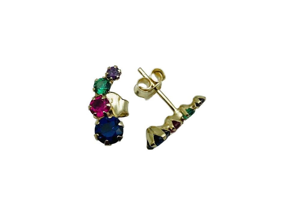 Ohrstecker Multicolor Zirkonia | Gold