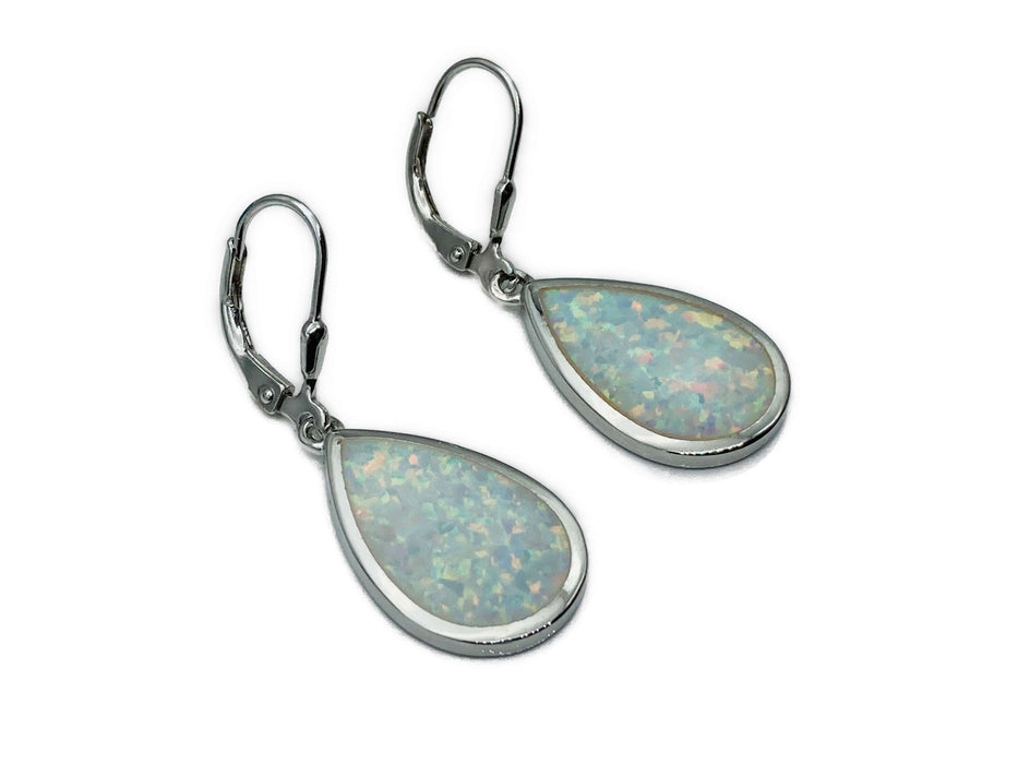 Ohrhänger mit weißem Opal-Tropfen | Silber