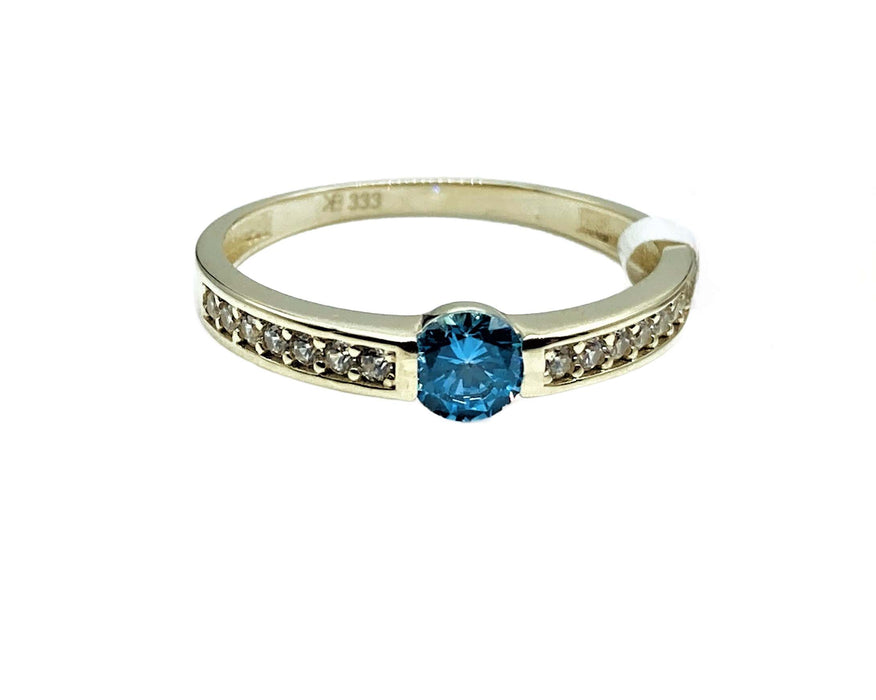 Ring mit Blautopas/Zirkonia | Gold