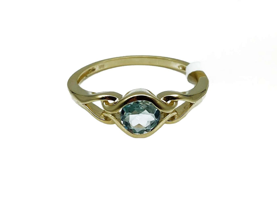 Ring mit echtem Blautopas Gold