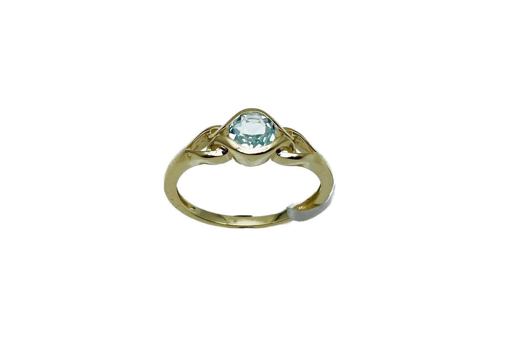 Ring mit echtem Blautopas Gold