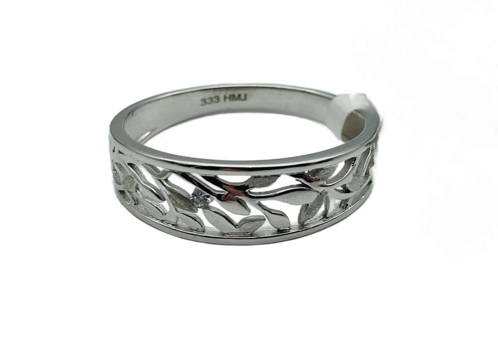 Ring mit feinen Blätter-Ranken | Weißgold