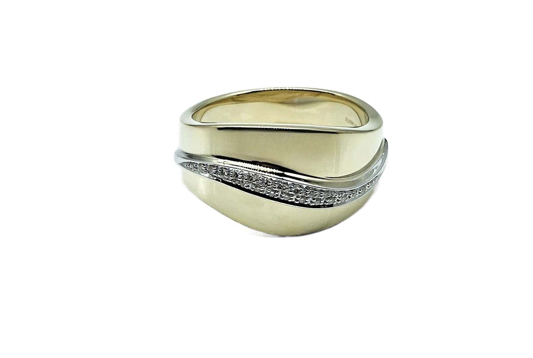 Breiter Ring mit Brillant-Welle | 585/-