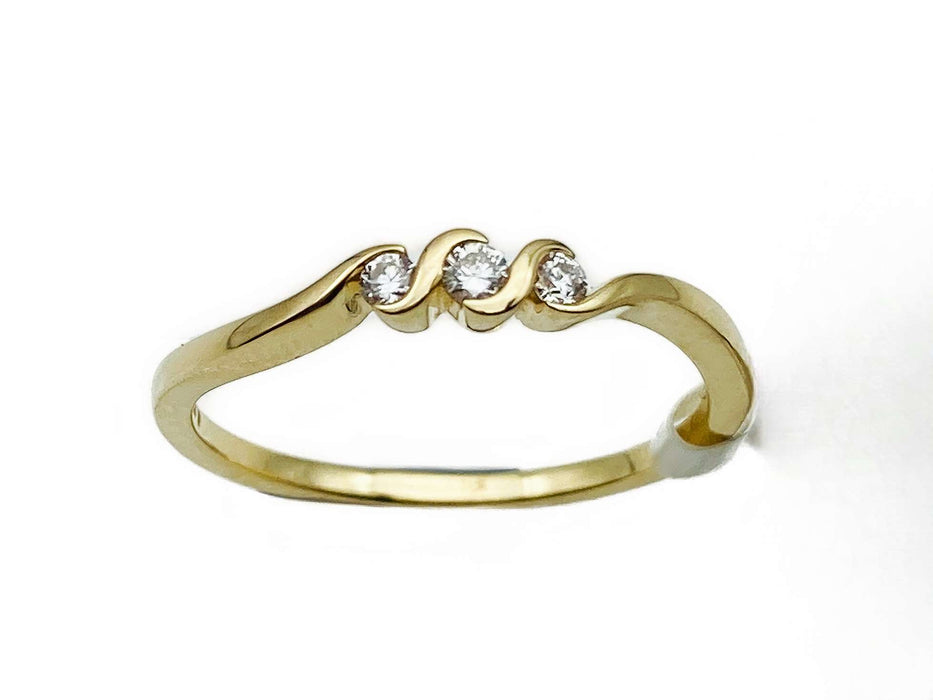 Ring mit 3 Brillanten 0,10 ct Gelbgold | 585/-