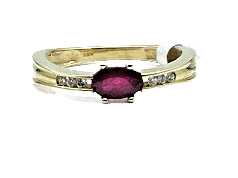 Ring mit echt Rubin & Zirkonia | Gold
