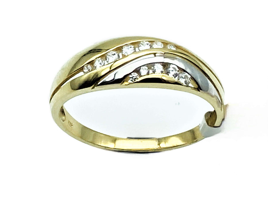 Ring bicolor mit Zirkonia | Gold