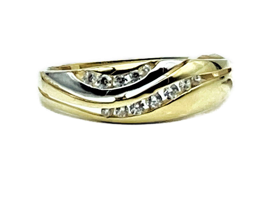 Ring bicolor mit Zirkonia | Gold