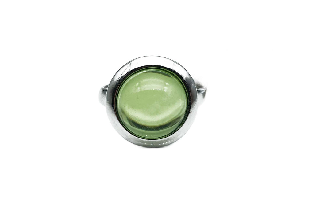 Ring mit Karibischem Bernstein schlicht-groß | Silber