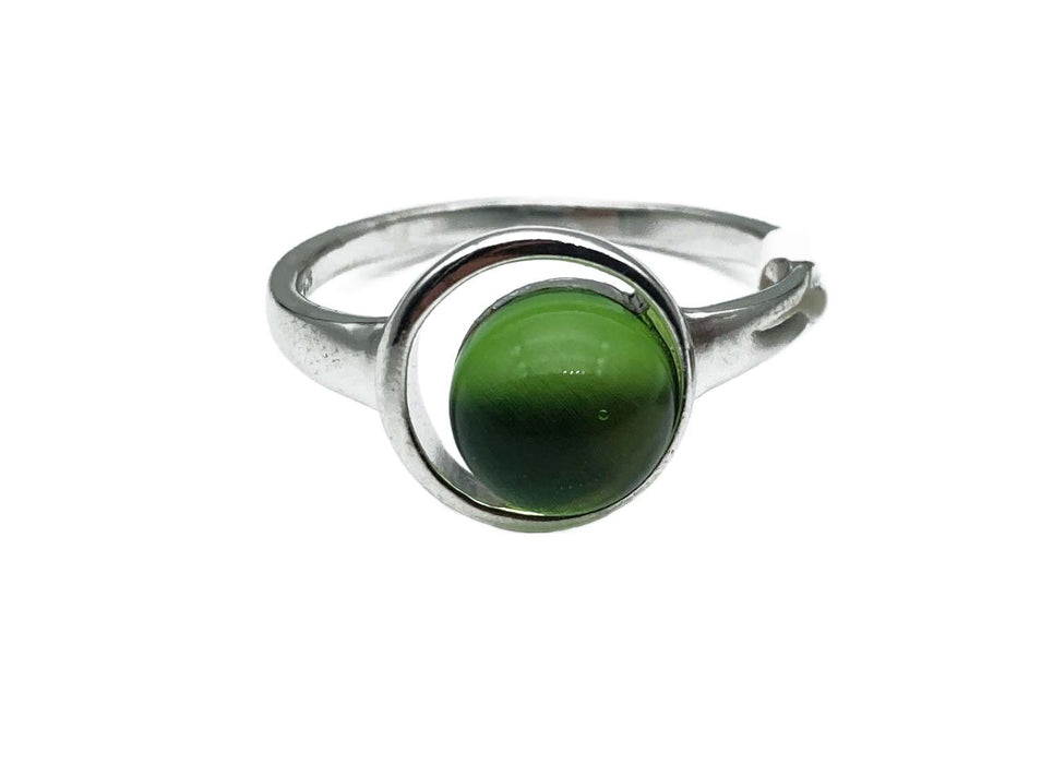 Ring mit Karibischem Bernstein Halo | Silber