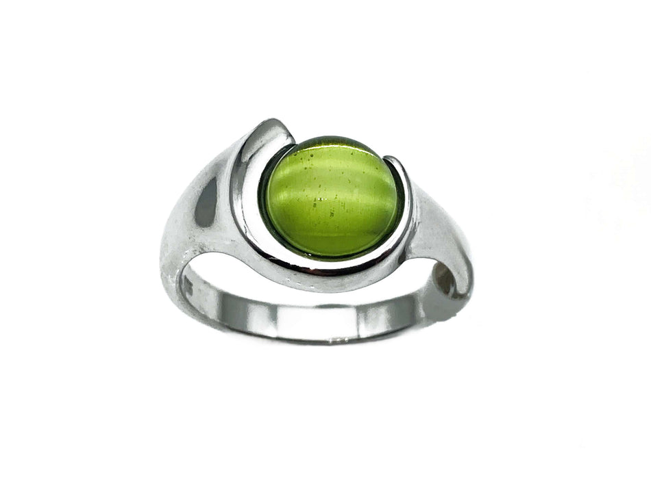 Ring mit Karibischem Bernstein Sichel | Silber