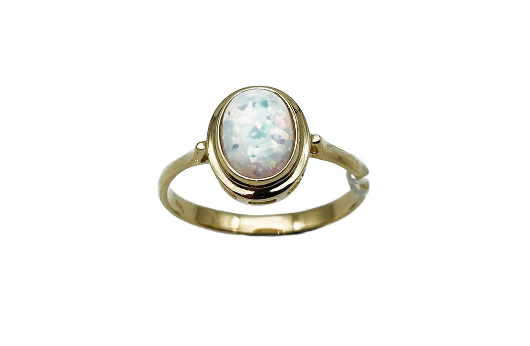 Ring mit synth.Opal | Gold