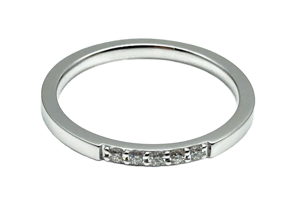 Brillantring 0,075ct massiv | Weißgold