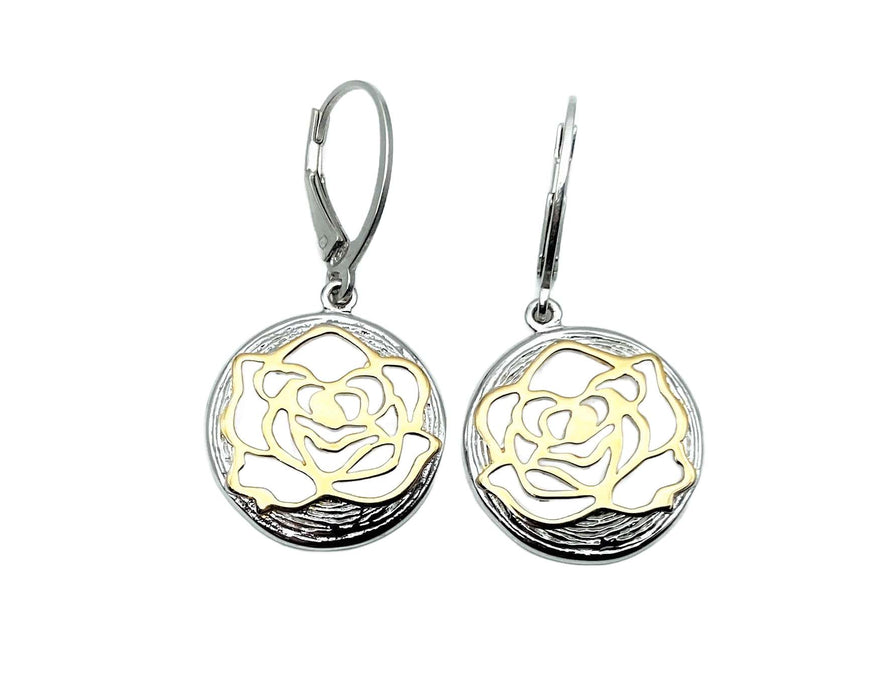 Ohrhaenger Rose teilvergoldet | Silber