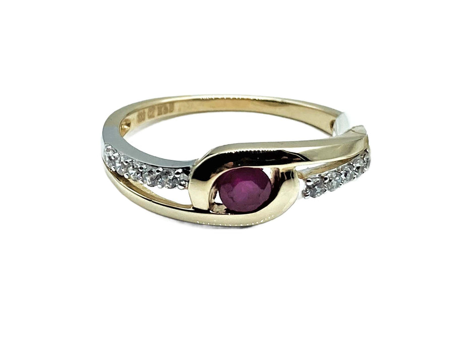 Rubin-Ring mit Zirkonia | Gold