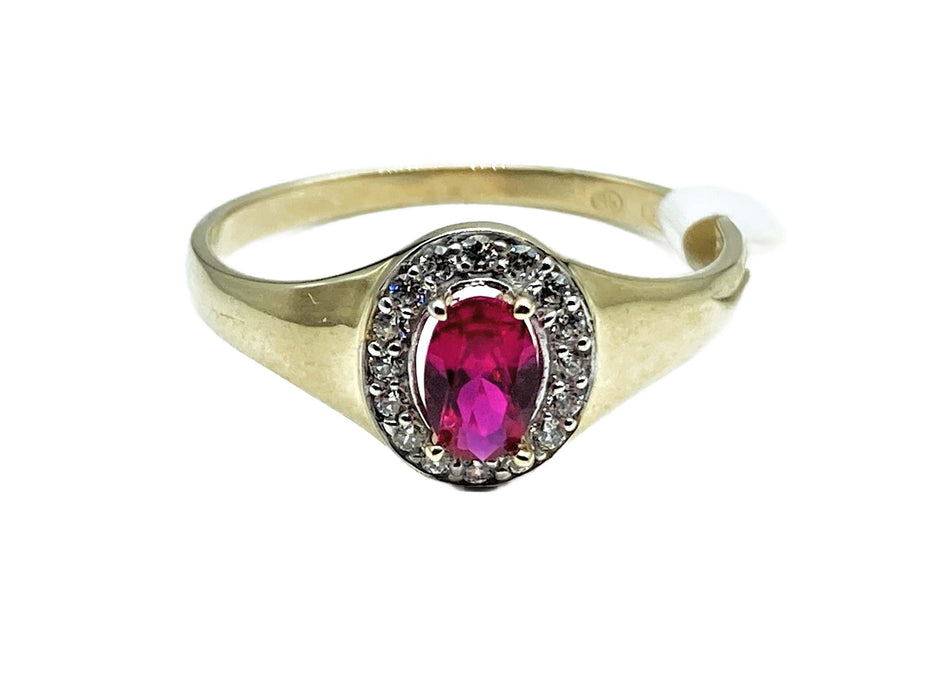 Rubin-Ring mit Zirkonia | Gold