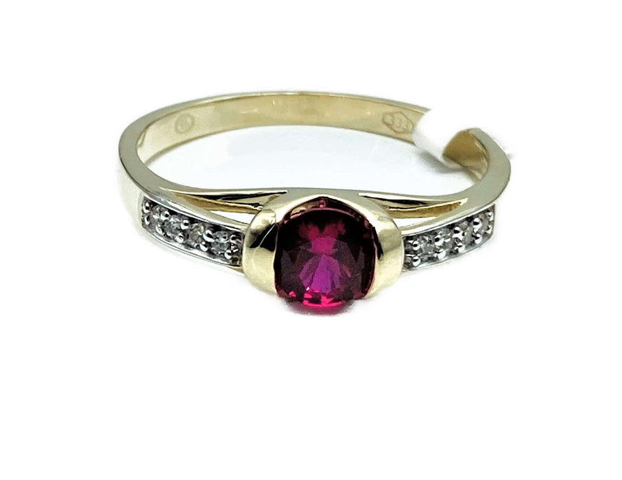 Rubin-Ring mit Zirkonia | Gold