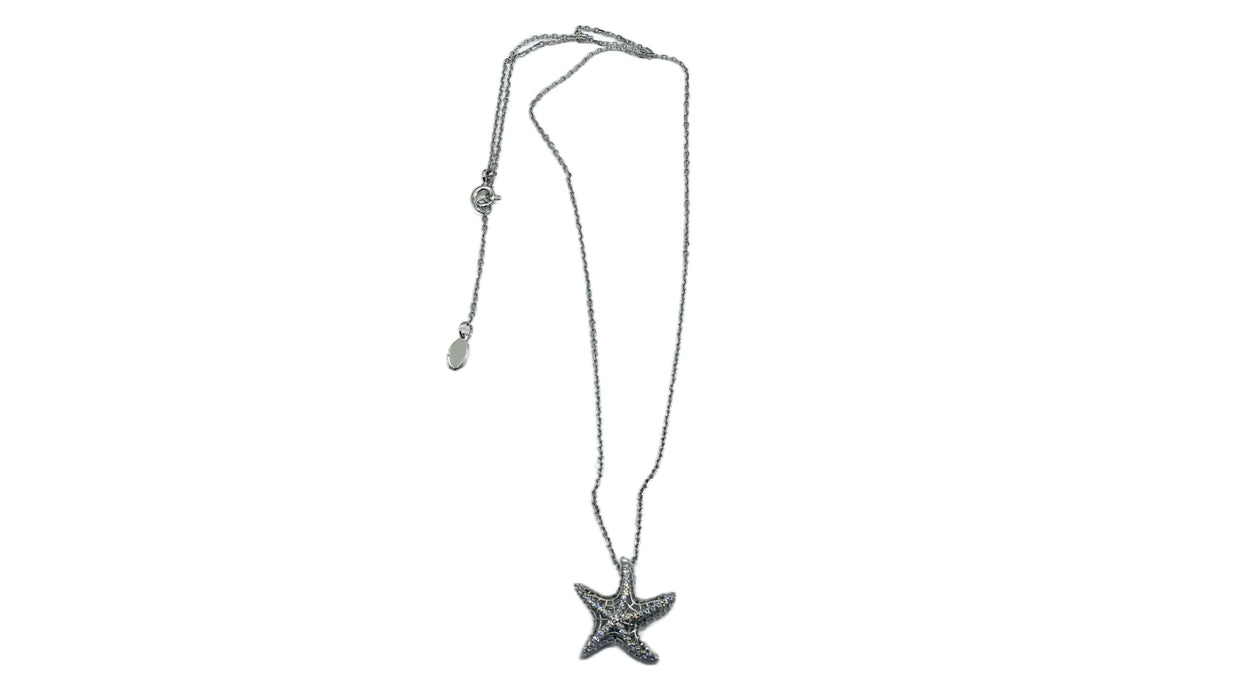 Collier & Ohrringe Seestern mit Zirkonia | Silber