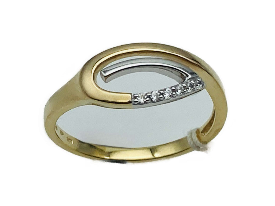 Zweifarbiger Ring mit Zirkonia | Gold