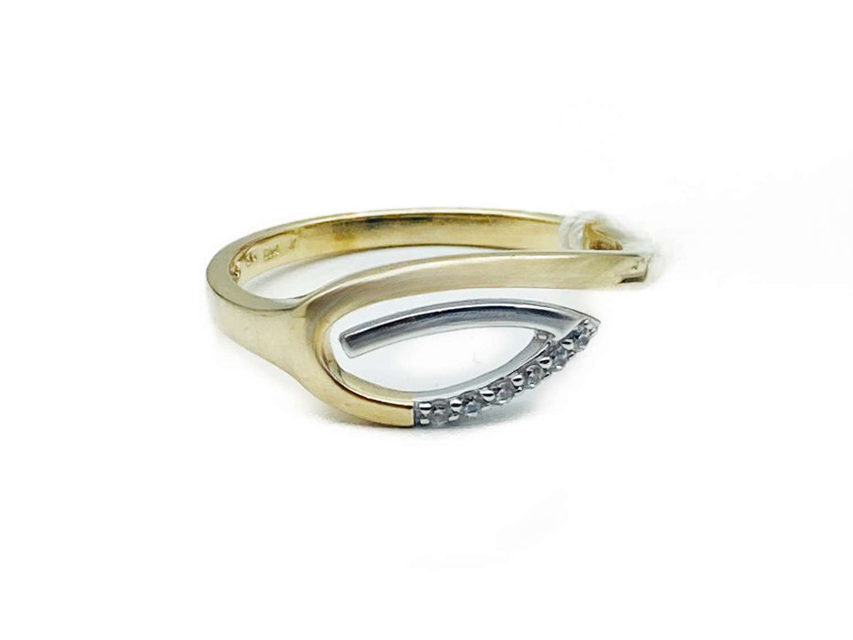 Zweifarbiger Ring mit Zirkonia | Gold